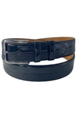 Siyah Rugan Suni Deri Yarım Desenli 4 Cm.lik Klasik Kemer - 7400-901-22kx - 2