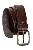 4 cm. Spor Hakiki Deri Düz Model Erkek Kemer Kahverengi - 8