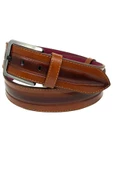Taba Suni Deri Dikişli Model 4.5 Cm.lik Spor Kot Kemer - 4523-61-22ks - 4