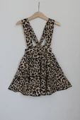 Kız Çocuk Helen Leopar Askılı Kat Kat Bağlama Jile Elbise thumbnail 1