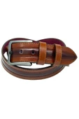 Taba Suni Deri Dikişli Model 4.5 Cm.lik Spor Kot Kemer - 4523-61-22ks - 3