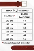 4 Cm. Battal Klasik Suni Deri Dikişli Model Kemer Lacivert - 11