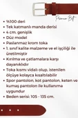 4 cm. Spor Hakiki Deri Düz Model Erkek Kemer Beyaz 416-Düz - 5