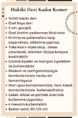 3 cm Genişlik %100 Hakiki Roys Deri Nikel Tokalı Dikişli Kadın Kemer Kırmızı - B817 - 8