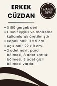 Hakiki Deri Yatay Model Klasik Erkek Cüzdan Siyah - 7