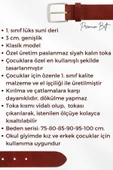 Yeşil Çocuk Boy Suni Deri Dikişli Model 3 cm.lik Garson Klasik Kemer Okul Kemeri - G10 - 8
