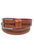 Taba Suni Deri Ortası Desenli Model 4 Cm.lik Spor Kemer - 9023-52-22rl - 2