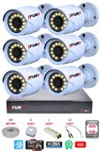 FURY 6 lı Gece Renkli Görüş Güvenlik Kamerası Full HD-Su Geçirmez Güvenlik Kamerası Seti 320GB thumbnail 1