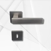 Marelli LUSSO inox saten renkli italyan tipi kare rozetli 1. KALİTE kapı kolu - 1