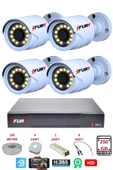 FURY 4 lü Gece Renkli Görüş Güvenlik Kamerası Full HD-Su Geçirmez Güvenlik Kamerası Seti 250GB thumbnail 1