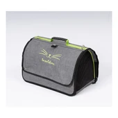 Brave Paws Perdeli Flybag Plastik Yırtılmaz Fileli Kedi ve Köpek Taşıma Çantası Havayolu Çantası (GRİ) - 1