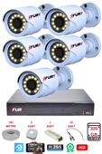 FURY 5 li Gece Renkli Görüş Güvenlik Kamerası Full HD-Su Geçirmez Güvenlik Kamerası Seti 320GB thumbnail 1