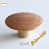 Bohem Plastik Dış Bükey Kulp Açık Ceviz Renk Mobilya Mutfak Dolap Dolabı Çekmece Kulpu Kulbu thumbnail 1