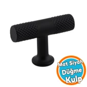 Metal Kulp Düğme Çekmece Mutfak Mobilya Dolabı Dolap Kapak Kulpu Kulbu Kulpları Mat Siyah - 1