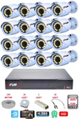 FURY 16 Lı Gece Renkli Görüş Güvenlik Kamerası Full Hd-Su Geçirmez Güvenlik Kamerası Seti 320GB thumbnail 1