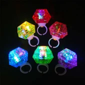 Kristal Tasarımlı Led Glow Işıklı 3 Modlu Pembe Yüzük 3.5 x 5 cm - 3