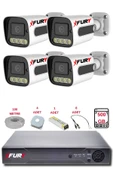 FURY 4 Kameralı Set Full HD Gece Renkli Görüş-Cepten İzle-Su Geçirmez Güvenlik Kamerası Seti 500GB thumbnail 2