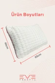 Kolajen Kumaş Boyun Destekli Visco Parçacıklı Fermuarlı Kılıflı Antialerjik Ortopedik Visco Yastık 40x65 Cm - 4