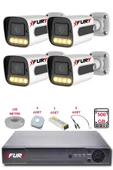 FURY 4 Kameralı Set Full HD Gece Renkli Görüş-Cepten İzle-Su Geçirmez Güvenlik Kamerası Seti 500GB thumbnail 1