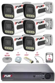 FURY 6 Kameralı Set Full HD Gece Renkli Görüş - Cepten İzle - Su Geçirmez Güvenlik Kamerası Seti 1TB - 2