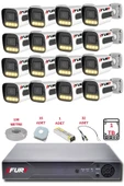 FURY 16 Kameralı Set Full HD Gece Renkli Görüş-Cepten İzle-Su Geçirmez Güvenlik Kamerası Seti 1TB thumbnail 1