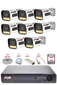 FURY 8 Kameralı Set Full HD Gece Renkli Görüş-Cepten İzle-Su Geçirmez Güvenlik Kamerası Seti 320GB thumbnail 1