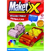 MAKET BOYANABİLİR AHŞAP ARABA MAKETİ 6 RENK AKRİLİK BOYA AHŞAP ARABA EĞİTİCİ OYUNCAK AHŞAP BOYAMA - 1