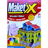VIP MAKET BOYANABİLİR AHŞAP KONAK 6 RENK AKRİLİK BOYA AHŞAP EĞİTİCİ OYUNCAK AHŞAP BOYAMA AHŞAP KONAK - 1