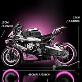 BUILDING BLOKS 1:5 CYBER YARIŞ MOTORSİKLETİ 6+ YAŞ 1985 PARÇA YAPI BLOK HEDİYELİK OYUNCAK - 3