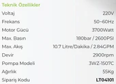 LUTİAN LT19ME - 180 BAR Profesyonel Yüksek Basınçlı Oto Yıkama Makinası 3700 Watt - 3