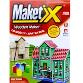 VIP MAKET BOYANABİLİR AHŞAP KARADENİZ EVİ 6 RENK AKRİLİK BOYA EĞİTİCİ OYUNCAK AHŞAP BOYAMA AHŞAP EV - 1