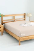 Upstyle Penye Lastikli Çarşaf Pamuklu Jersey Tek Kişilik 100x200cm Krem - 1