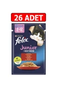 Sığır Etli Junior Yavru Kedi Islak Maması 85gr 26adet Kedi Yaş Mama Kedi Pouch Konserve - 1