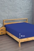 Upstyle Penye Lastikli Çarşaf Pamuklu Jersey Tek Kişilik 100x200cm Lacivert - 1