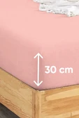 Upstyle Penye Lastikli Çarşaf Pamuklu Jersey Tek Kişilik 100x200cm Pembe - 1