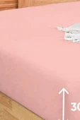 Upstyle Penye Lastikli Çarşaf Pamuklu Jersey Tek Kişilik 100x200cm Pembe - 2