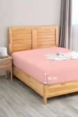 Upstyle Penye Lastikli Çarşaf Pamuklu Jersey Tek Kişilik 100x200cm Pembe - 3
