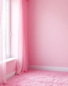 Fırfırlı Pembe Vintage Pamuk Keten Perde (En x Boy) - Tek Kanat - 2