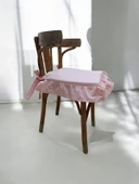 Fırfırlı Sıvı & Leke Itici Iskandinav Sandalye Minderi Pembe - 6