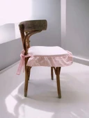 Fırfırlı Sıvı & Leke Itici Iskandinav Sandalye Minderi Pembe - 1