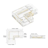 4 adet şeffaf L şekli kapak konnektörleri 2pin FCOB 8mm LED şerit işıklar lehimsiz bağlantı - 1