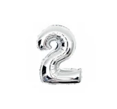 Brokoli Home 2 Numara Gümüş Folyo Balon 100cm 40inç Helyuma Uygun Parti Balonu Numaralar - 2