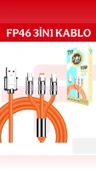 4in1 120W Hasır çift Traflı Degişebilir Başlıklı Data Kablo - 1