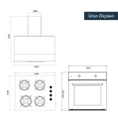 Kumtel Home Plus Beyaz Cam Ankastre Set - 5