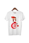 ALPŞAN TİCARET  23 Nisan Tişörtleri 23 Nisan T-shirt Beyaz Çocuk Yetişkin Tişört Unisex T-shirt Çocuk Bayramı - 1