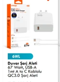 67W Kurulu Şarj Set Uyumlu Cihazlarda Turbo Göstergeli  şarj ve kablosu - 1