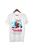 ALPŞAN TİCARET  23 Nisan Tişört 23 Nisan T-shirt Beyaz Çocuk Yetişkin Tişört Unisex T-shirt Çocuk Bayramı - 1