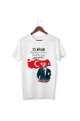 ALPŞAN TİCARET  23 Nisan Atatürk Baskılı Çocuk Yetişkin Tshirt 23 Nisan T-shirt - 1
