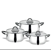 Serenk Modernist 6 Parça Çelik Tencere Seti, 18/10 Paslanmaz Çelik, 18-22-26 cm - 1