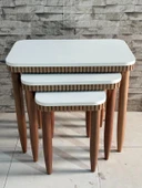 NİVEMESHOME DALYA KREM-CEVİZ ZİGON SEHPA - 1